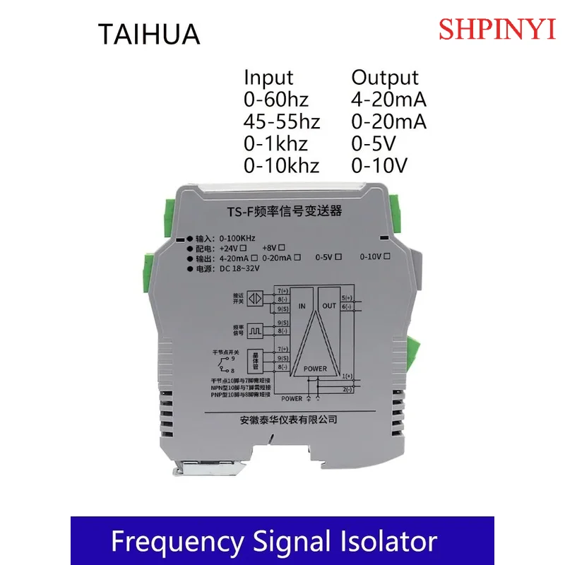 TS-F High Precision Frequency Signal Transmitter - Isolate & Convert AC Frequency to DC Signal
