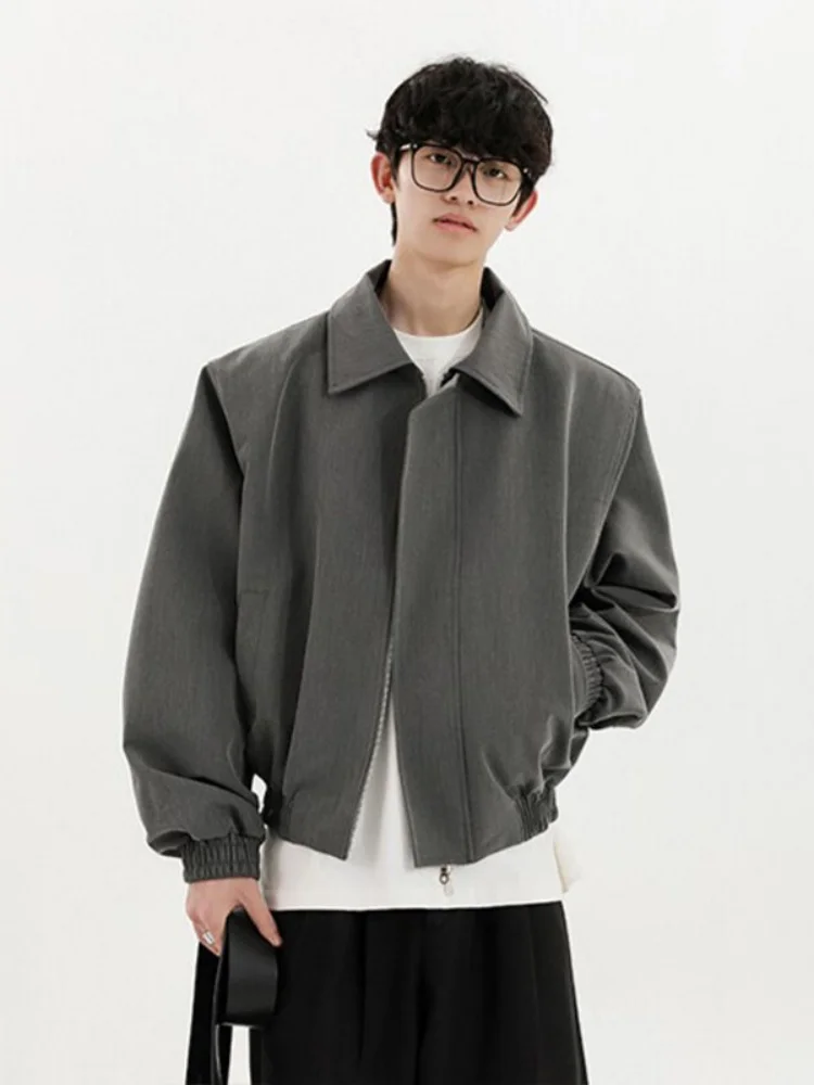 

Cleanfit American Sle ort Jaet Men's Spring Autumn Loose Fit Turn-down Collar Top Harrington Jaet for Teenagers