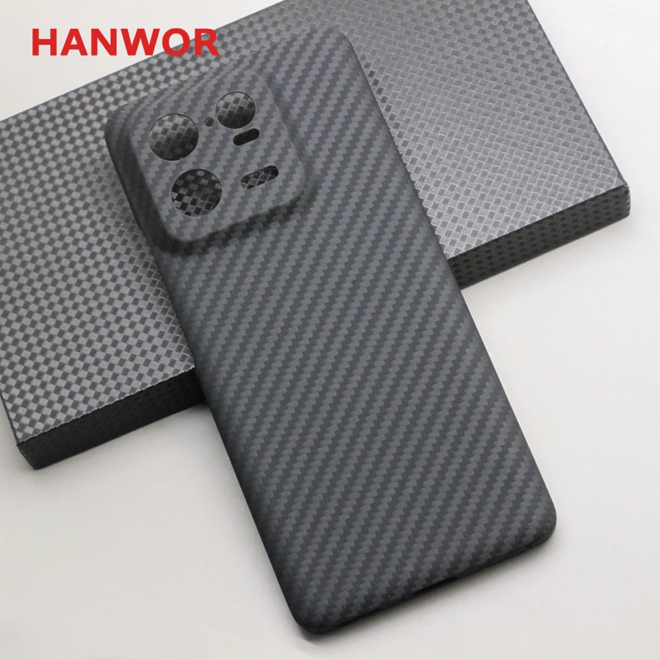 HANWOR Carbon Fiber Protective Case for Xiaomi 13 Pro Aramid Fiber Ultra-thin Anti-fall Business Mi 13 Series Phone Cover