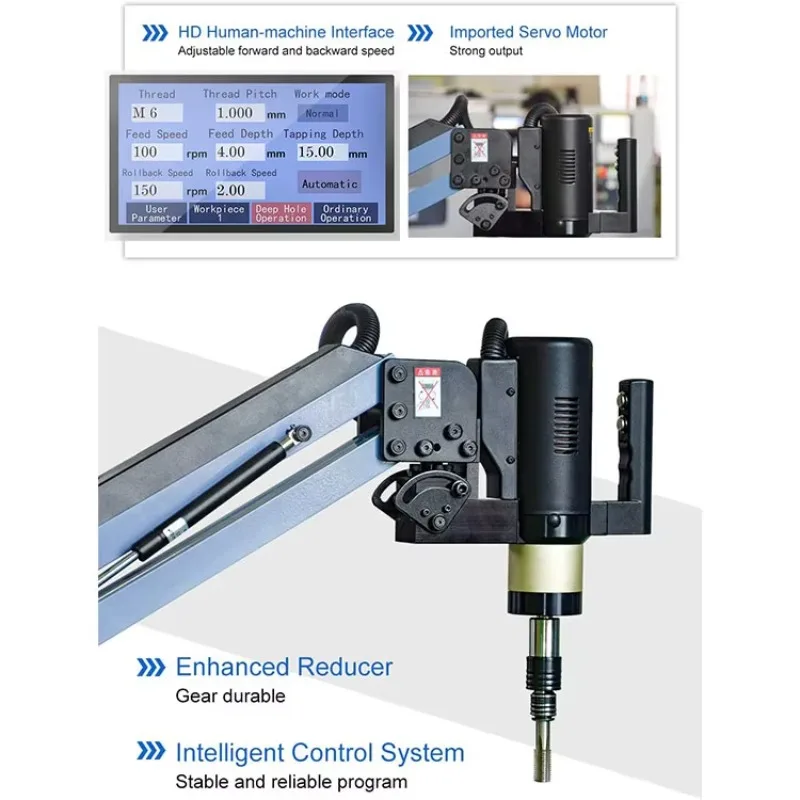 M3-M16 Long Flexible Arm Electric Tapping Machine for Tapping Thread on Working Pieces