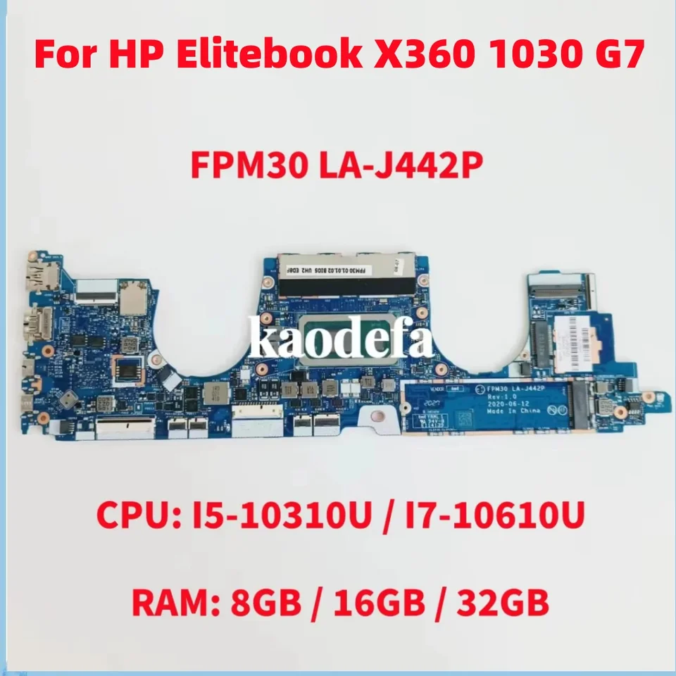 For HP Elitebook X360 1030 G7 Laptop Motherboard With I5 I7-10Th