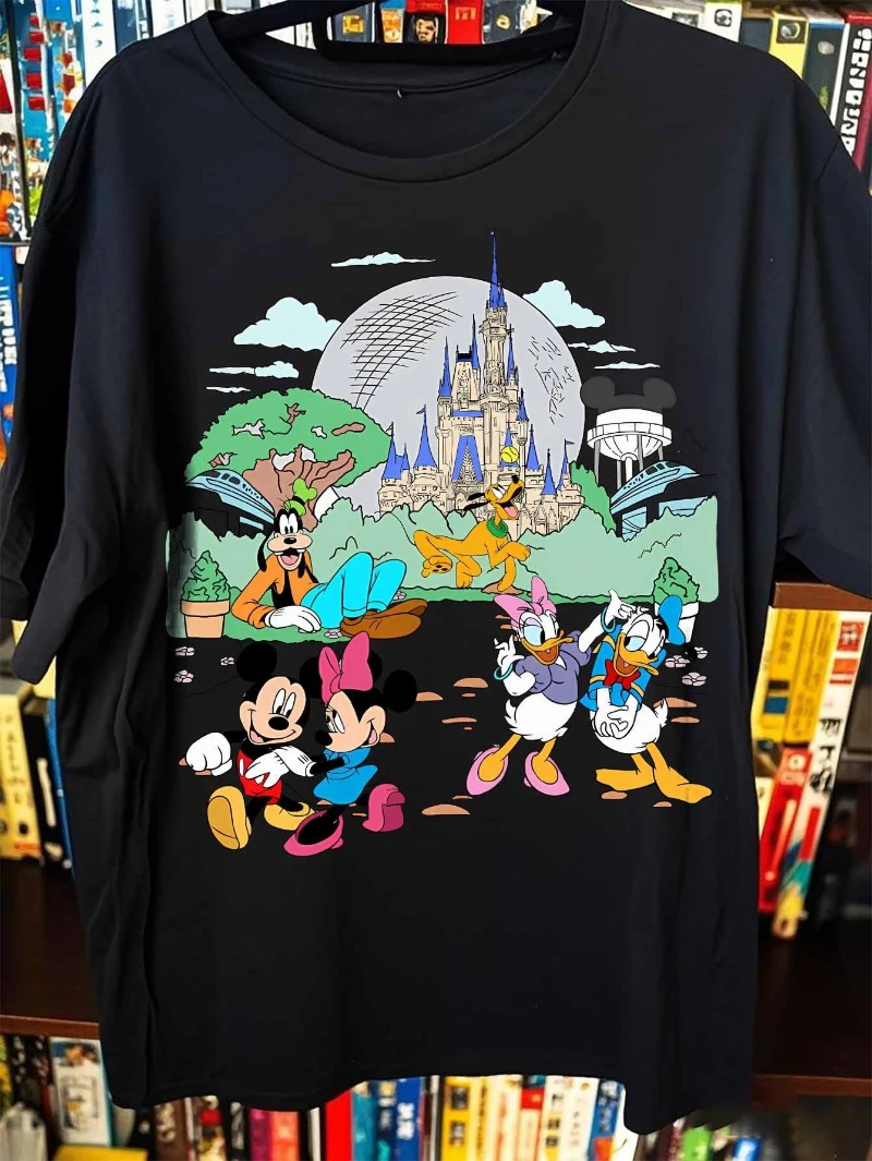 

Disney Mickey Mouse Disneyland Adventure Printing TShirt Women Men Fashion Casual Summer Crew Neck Short Sleeve Sports Loose Top