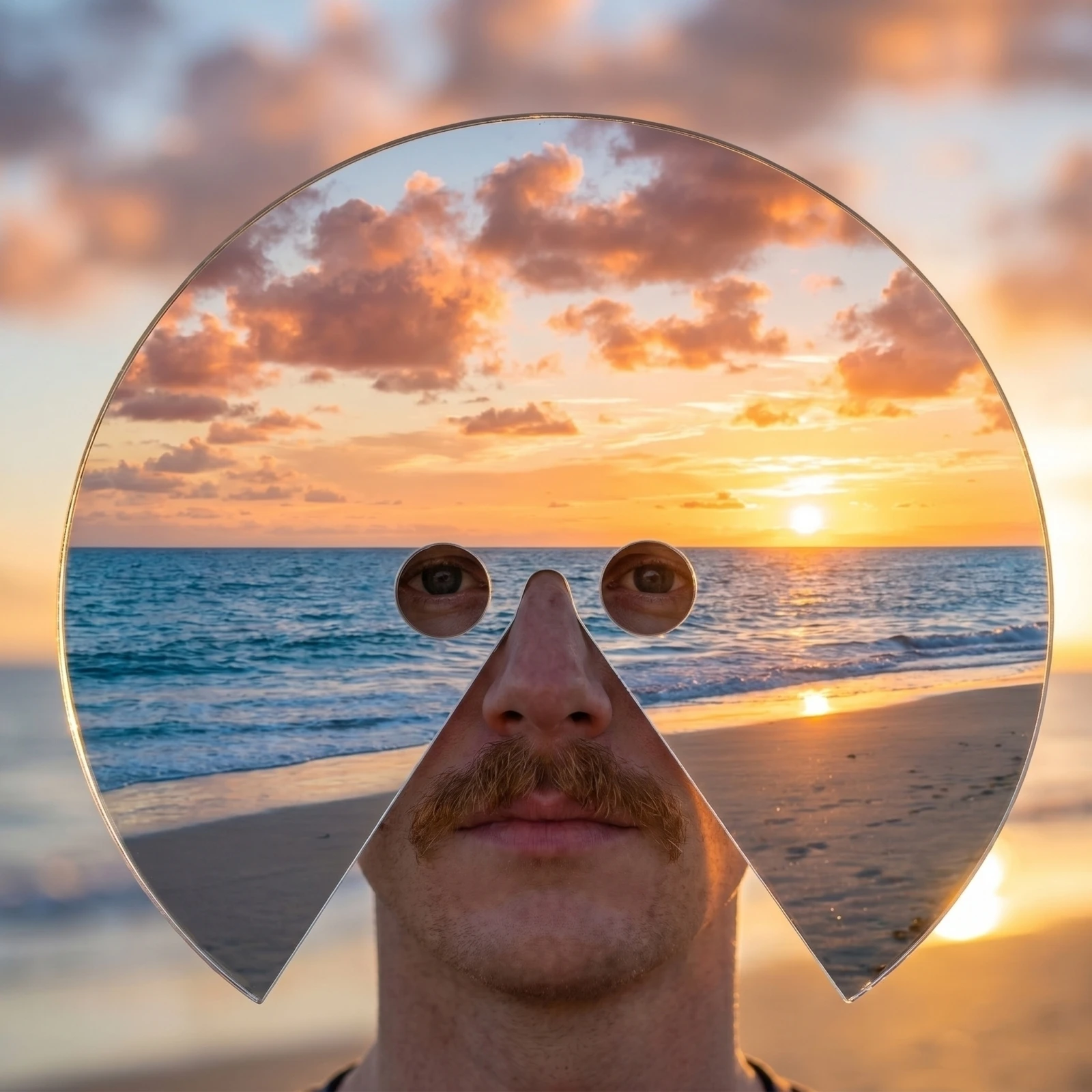 Mask Prop Eyewear Accessory Acrylic Mirror Illusion Mask Creative Photo Booth Headwear Disguise Halloween Party Carnival Cosplay
