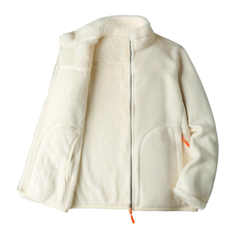 

Утепленная двусторонняя флисовая куртка с капюшоном на молнии, теплая верхняя одежда с длинными рукавами из полиэфирного волокна, повседневный стиль для осени