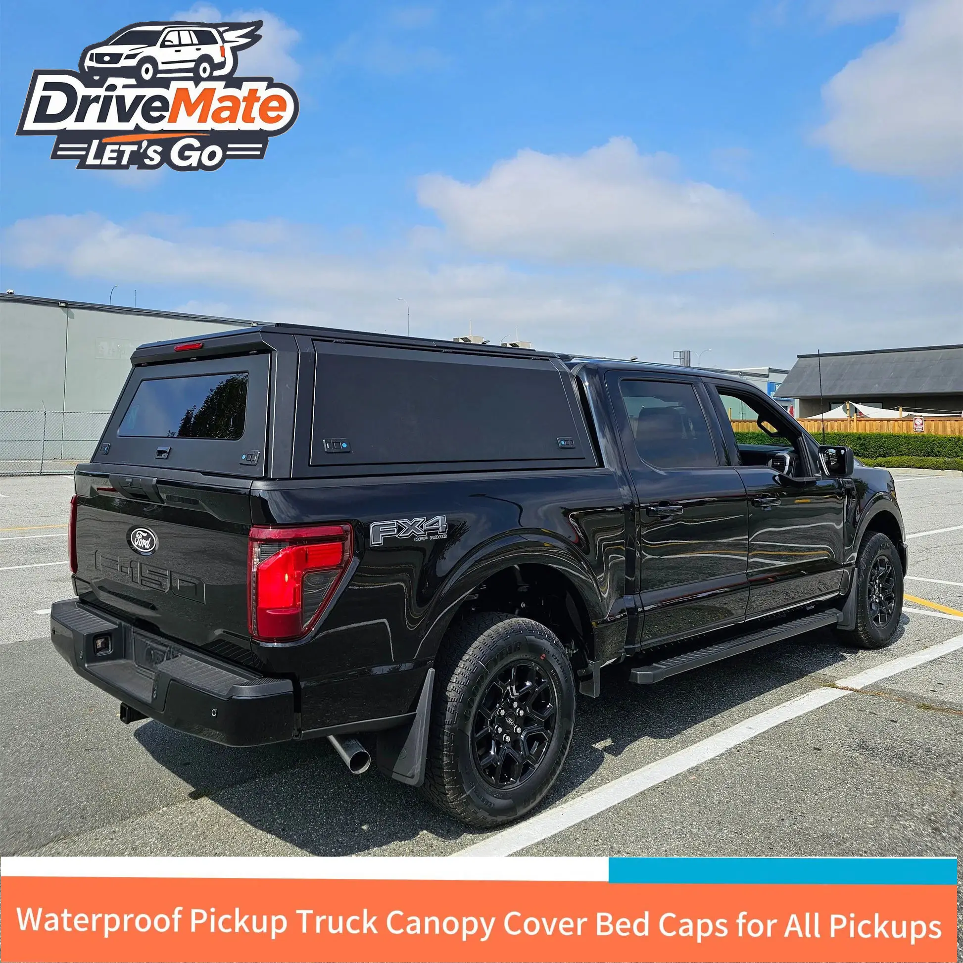 For Ford F150 Truck Cap Bed Cover-Aluminum Alloy Hard Type Waterproof Locking No-Drilling Installation Second Skin Fortified