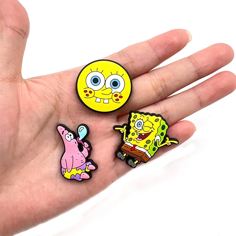 20Pcs Shoe Charms DIY Spongebob Accessories For PVC Decorations Fit to Bubble Slides Sandals