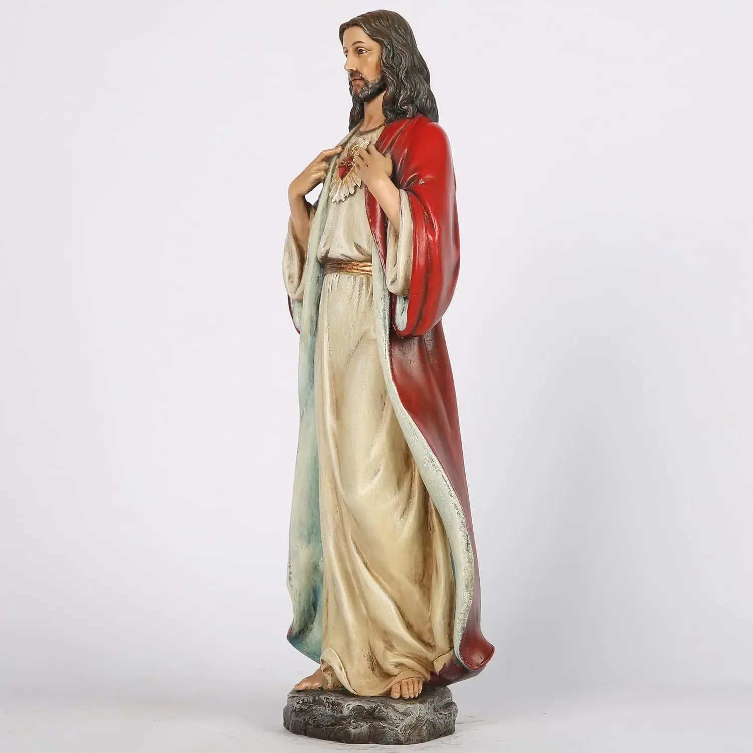 Catholic Sacred Heart of Jesus Statue,  Religious Gifts, Inspirational Indoor Home Decor 16.7