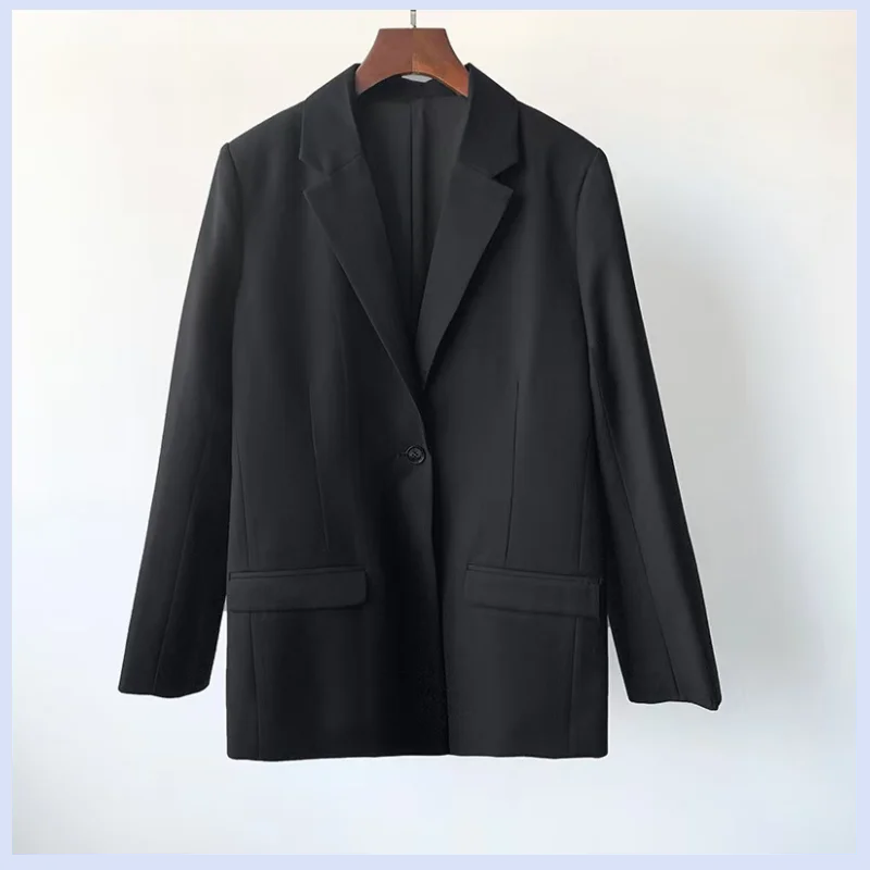 Swedish niche wool flannel British style texture silhouette casual suit jacket for women view 5