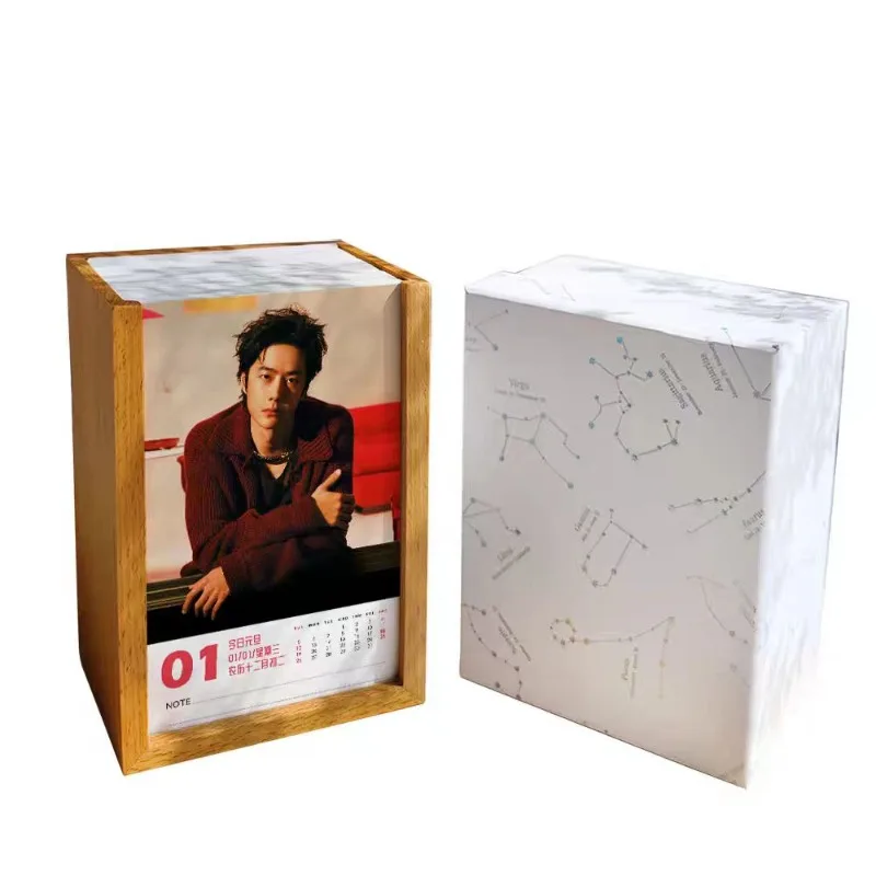 

2026 Wang Yibo Calendar 2026 Desk Calendar 365 Pictures No Repeating Photos Photo Frame New Year Gift