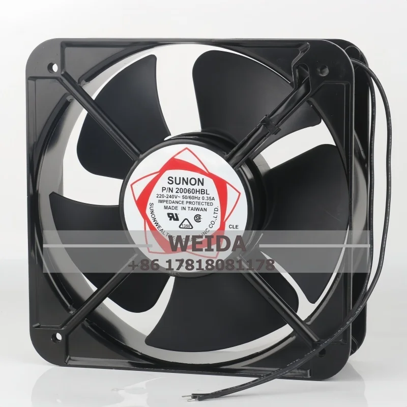 

Original SUNON 200V AC220-240V 0.35A 20060 20060HBL 20CM Industrial Cabinet Aluminum Frame Axial flow Cooling Fan