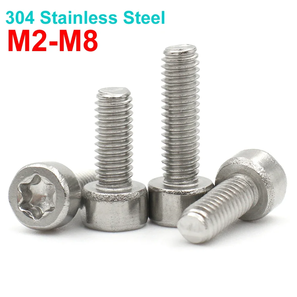 5/ 10/ 50pcs  M2 M2.5 M3 M4 M5 M6 M8  304 Stainless Steel Cylindrical Head Six-Lobe Torx Cup Head Screw Bolt L=3-50mm GB2671.2