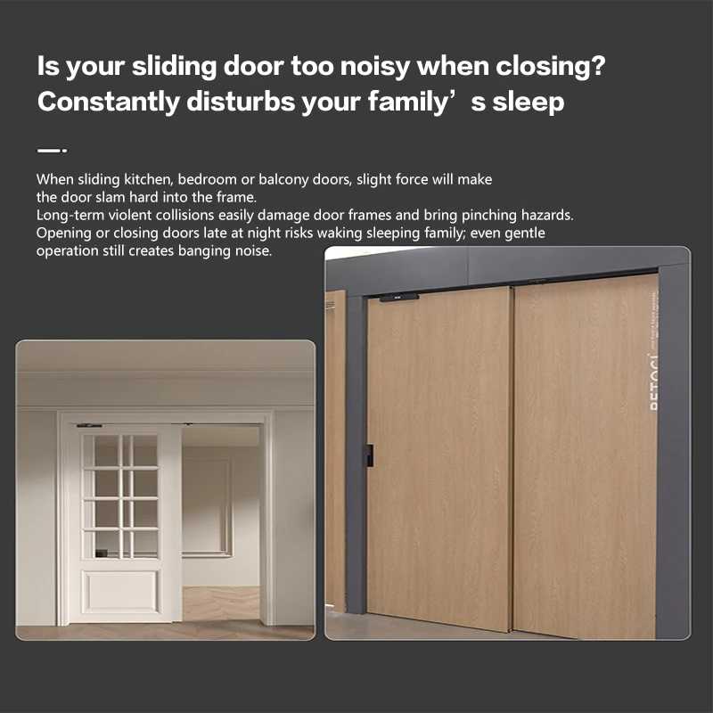 Self-Closing Sliding Door Closer Pneumatic Adjustable Speed Damping Buffer With Soft Closing For The Home Wooden Sliding Door