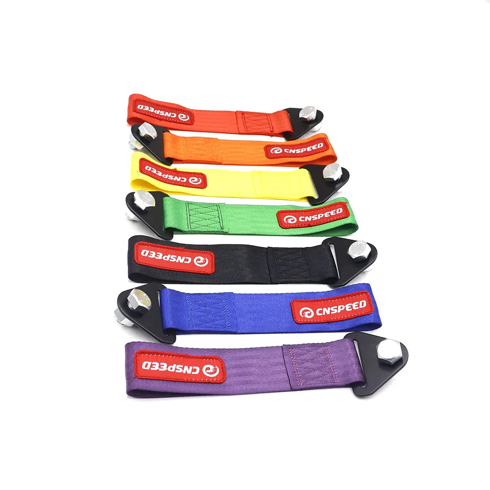 High-Strength CNSPEED 22cm Nylon Tow Strap Car Racing Towing Ropes Trailer Ropes Bumper Trailer Tow Strap Decoration with Screws