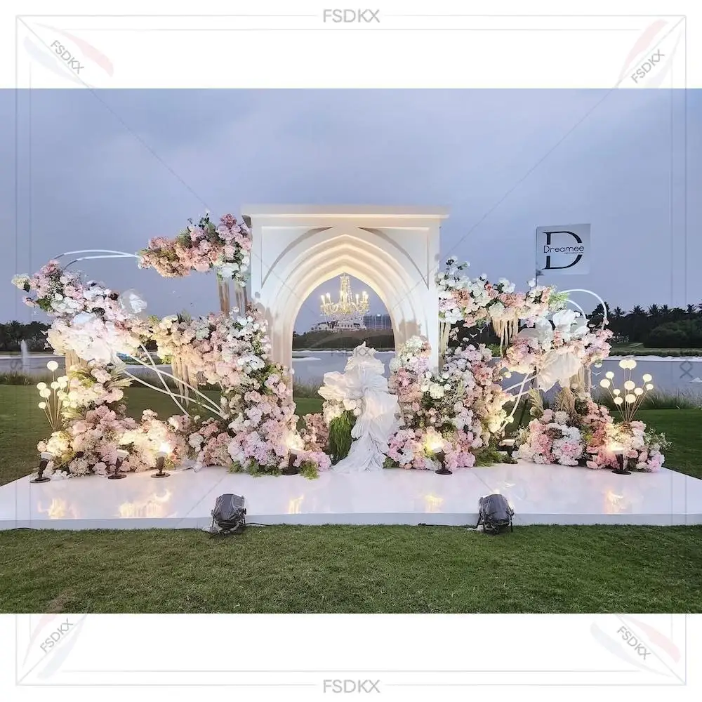 

Promotional Price PVC Backdrop Arch Wedding Acrylic Backdrops Door Shape Arch for Wedding Backdrop