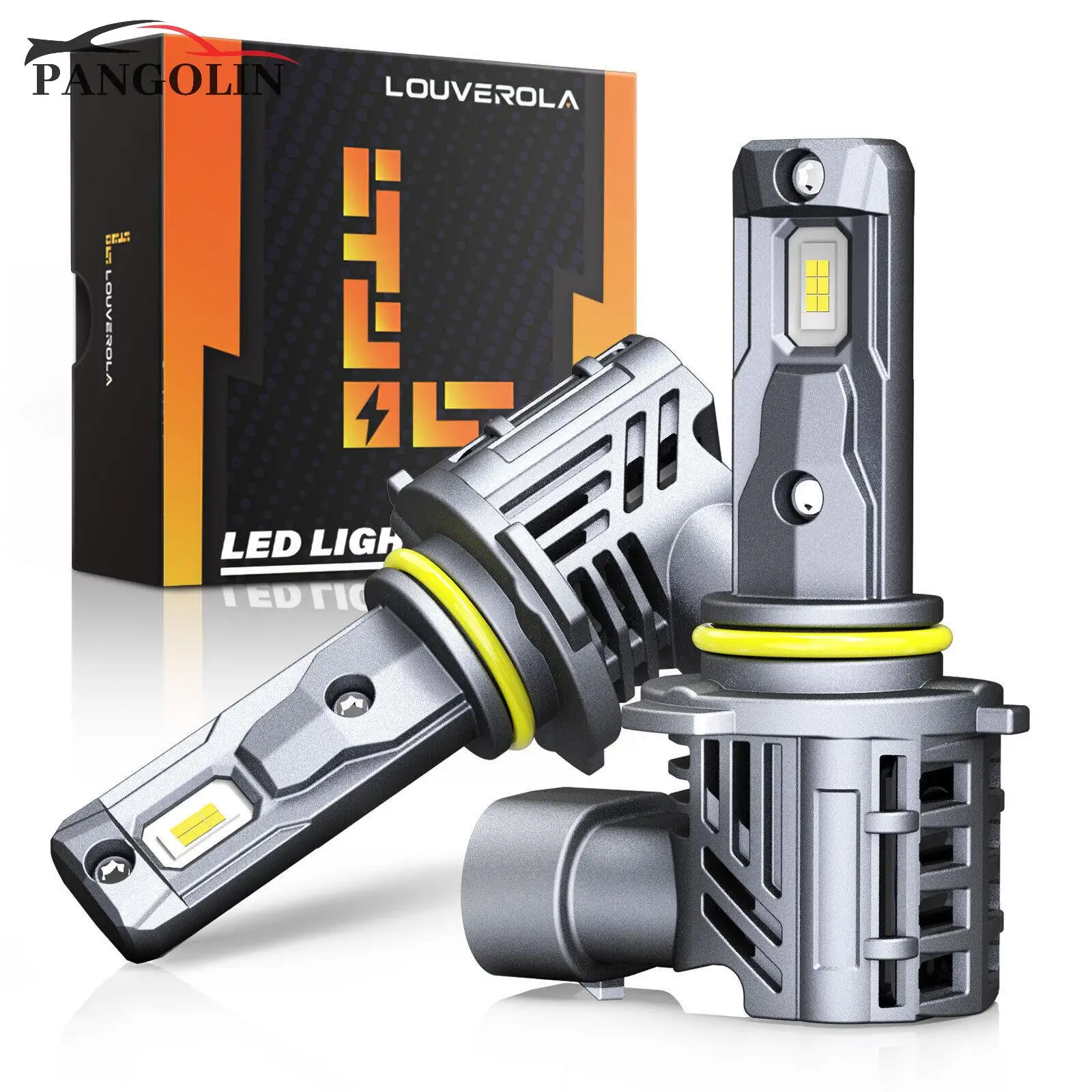

PANGOLIN LOUVEROLA LED Headlight 2Pcs 9006 7035 Grey with Cooling System Compatible with 99% of ATV/UTV or Fog Light System