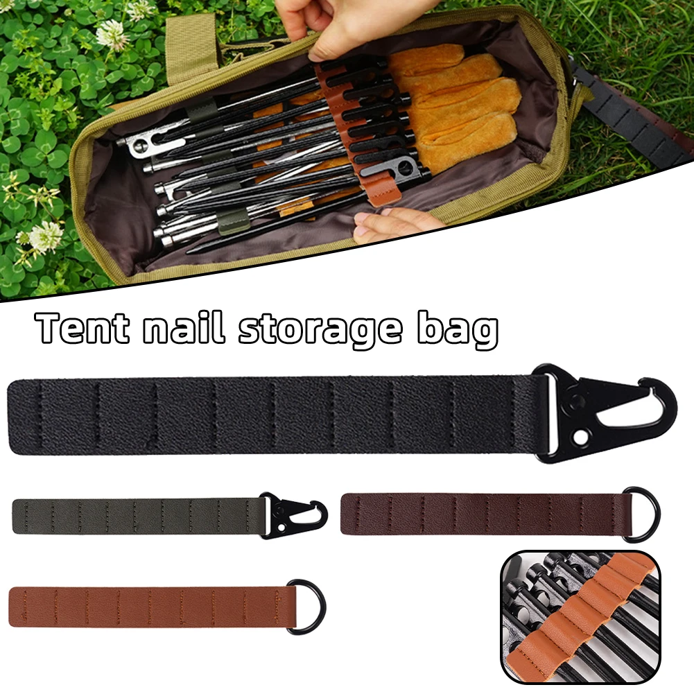 Camping Tent Stake Bag With 8 Holes Multifunctional Tent Storage Bag For Camping Hiking