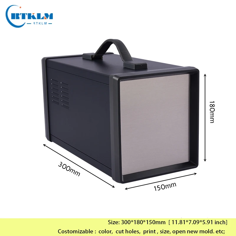 IP54 Iron Carrying Equipment Enclosure DIY Instrument Case Iron Junction Box Portable Power Distribution Box 300*180*150mm