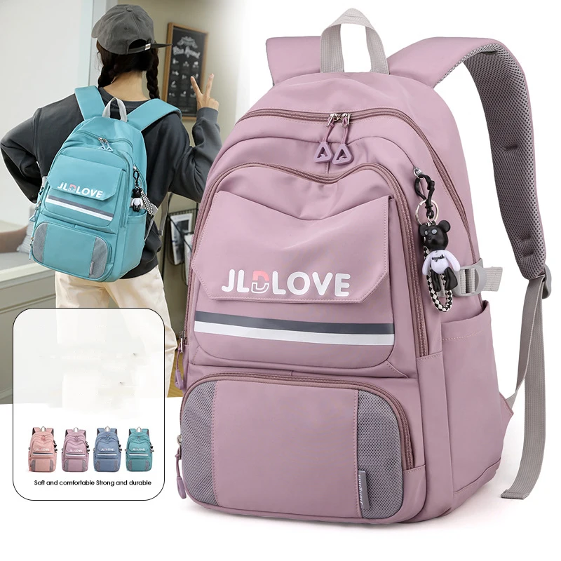 Casual Backpacks for Women School Students Girls Book Bag Simple Laptop Computer Backpack Lady Multipocket Travel Bags Packsack