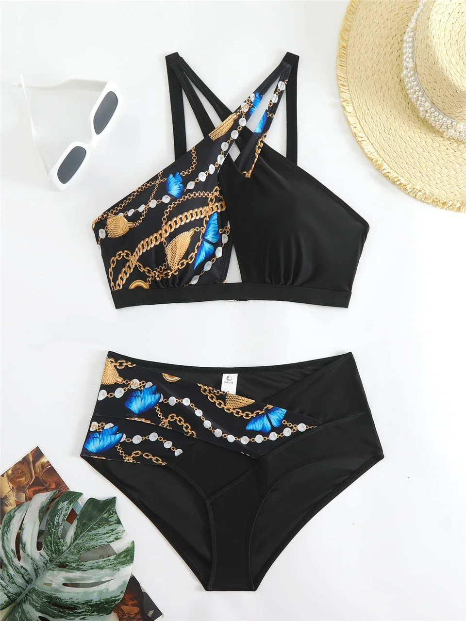 ด้านหน้าบิกินี่ 2024 ผู้หญิง Hollow OUT ชุดว่ายน้ําเซ็กซี่พิมพ์ชุดว่ายน้ําฤดูร้อน Beachwear หญิง Bathers ชุดว่ายน้ําว่ายน้ําชุดว่ายน้ํา