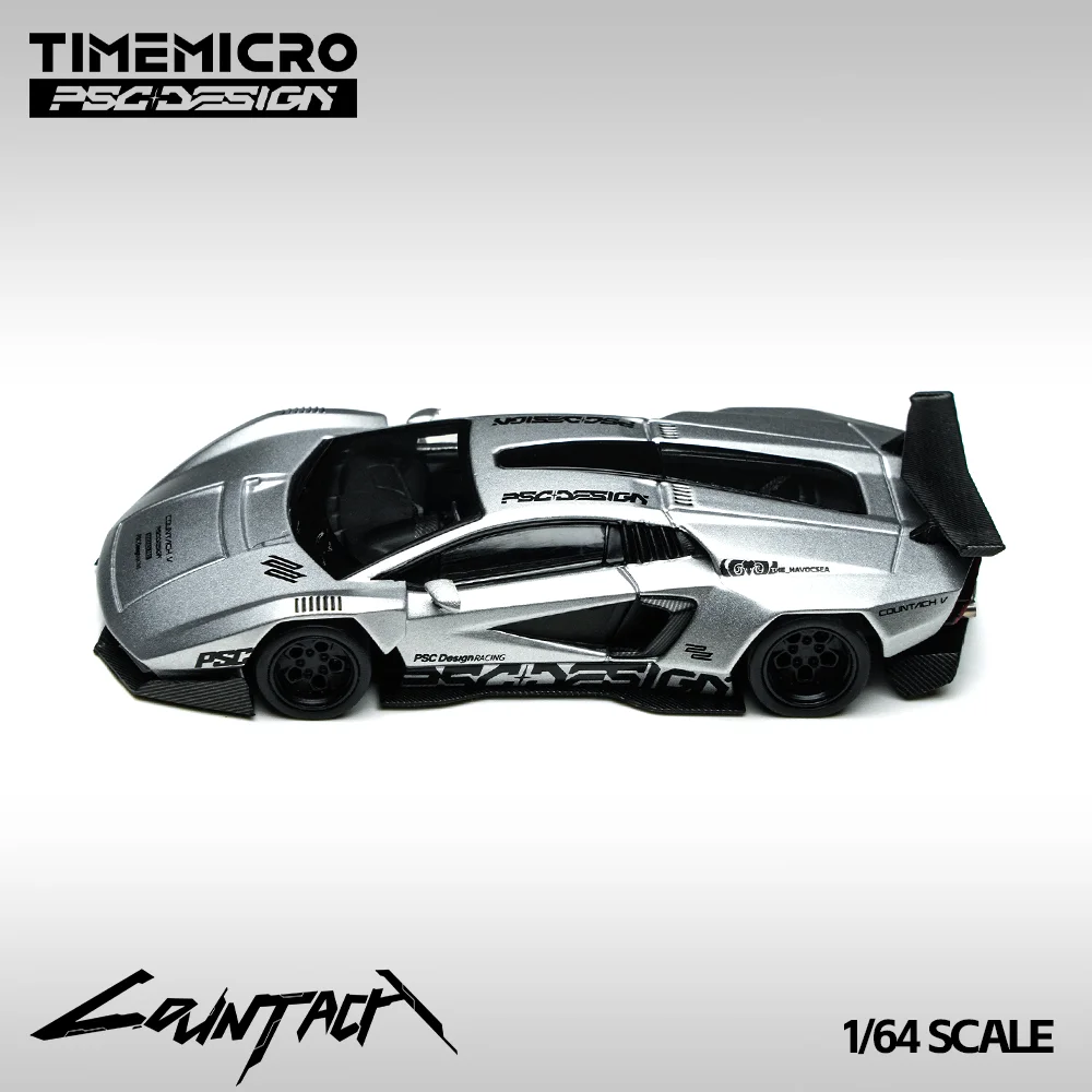 **Pre-order **TimeMicro x PSC DESIGN 1:64 Countach V Silver Diecast Model Car