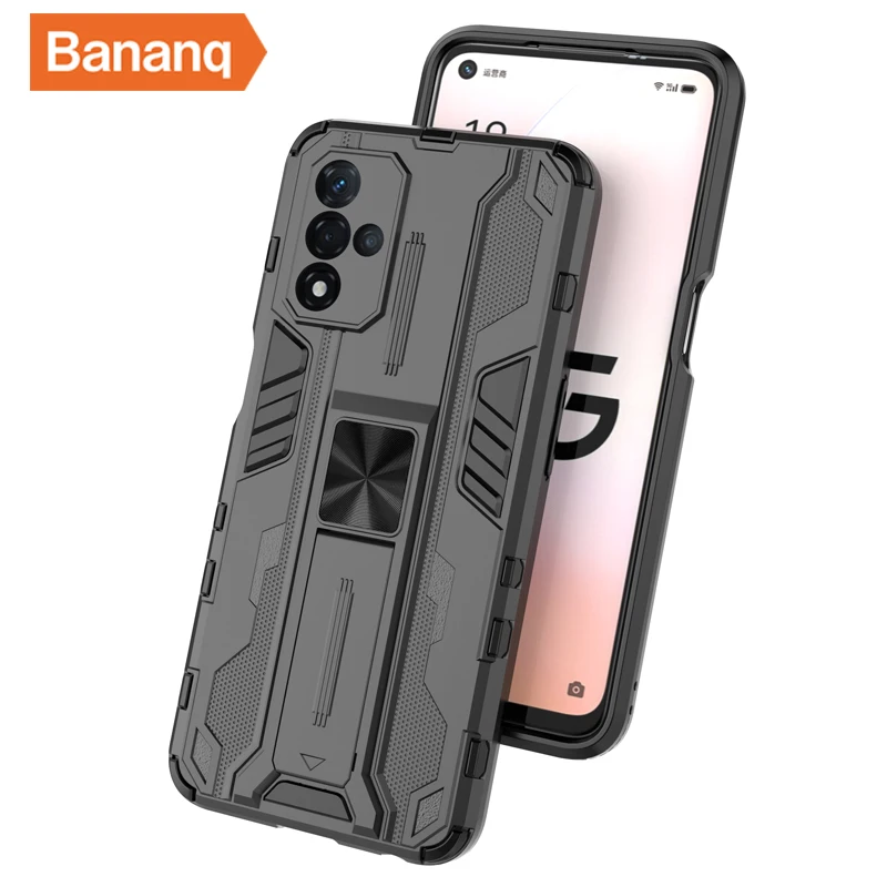 Bananq Stand Armor Case For OPPO A55 A74 A93 A94 4G A93S K9 K9S 5G F19 Find X3 Lite X5 Reno 12 11 9 Pro Plus Shockproof Cover