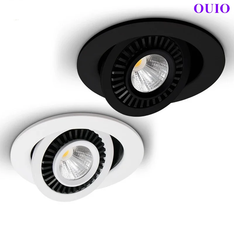 Imagem -03 - Ângulo Rotativo Regulável Recesso Ajustável Led Downlights 7w 12 15 20 Cob Luzes de Ponto Teto Ac90260v Lâmpada de Fundo