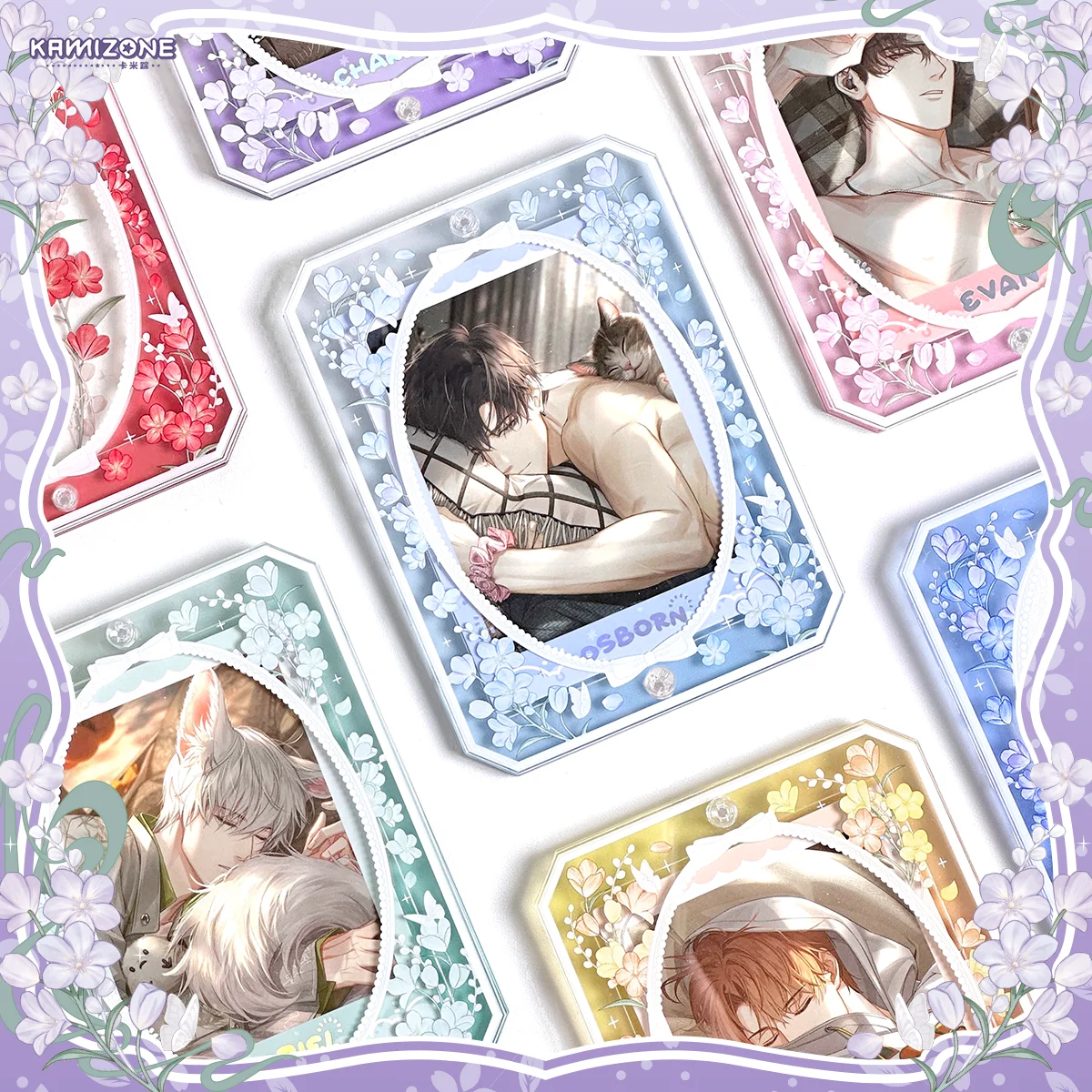 Floral Acrylic Display Stand Kpop Shaker Photo Frame for 3" Photocards