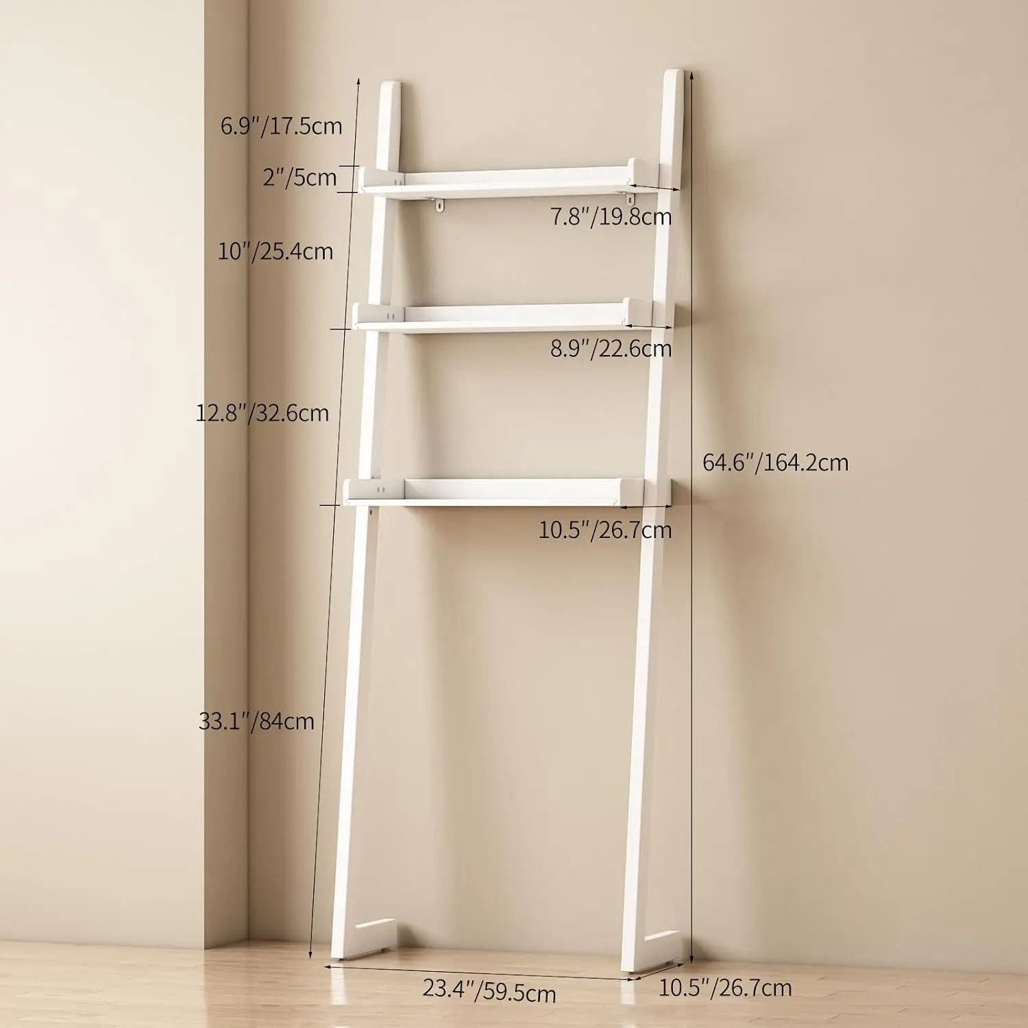 3-Tier Bamboo Over Toilet Storage Cabinet Anti-Tilt Non-Slip 180lb Small Bathroom Space Saver, Customized