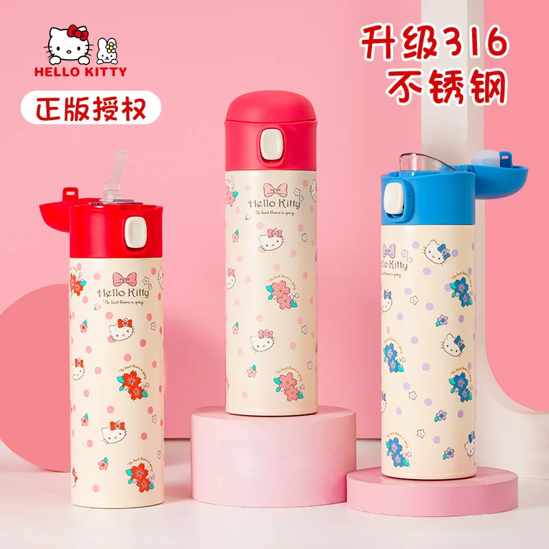 Sanrio Anime Hello Kitty tazza d'acqua in acciaio inossidabile per bambini simpatico cartone animato 500ML studente tazza termica portatile all'aperto regalo