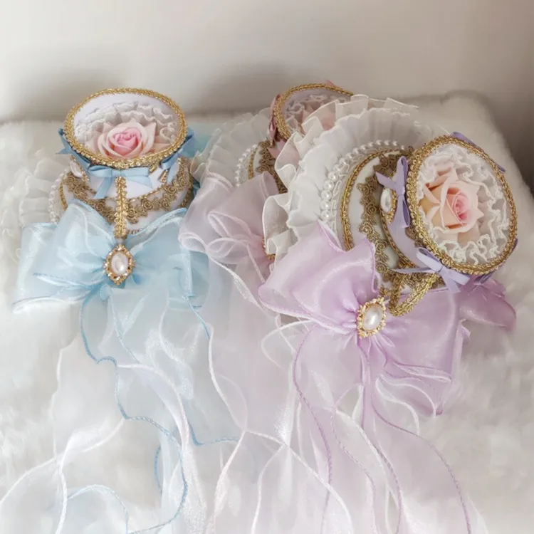 Lolita Tea Party Headdress Rococo Top Hat with Cup Saucer Design Spanish  Victorian Cosplay Elegant Floral Headpiece Halloween