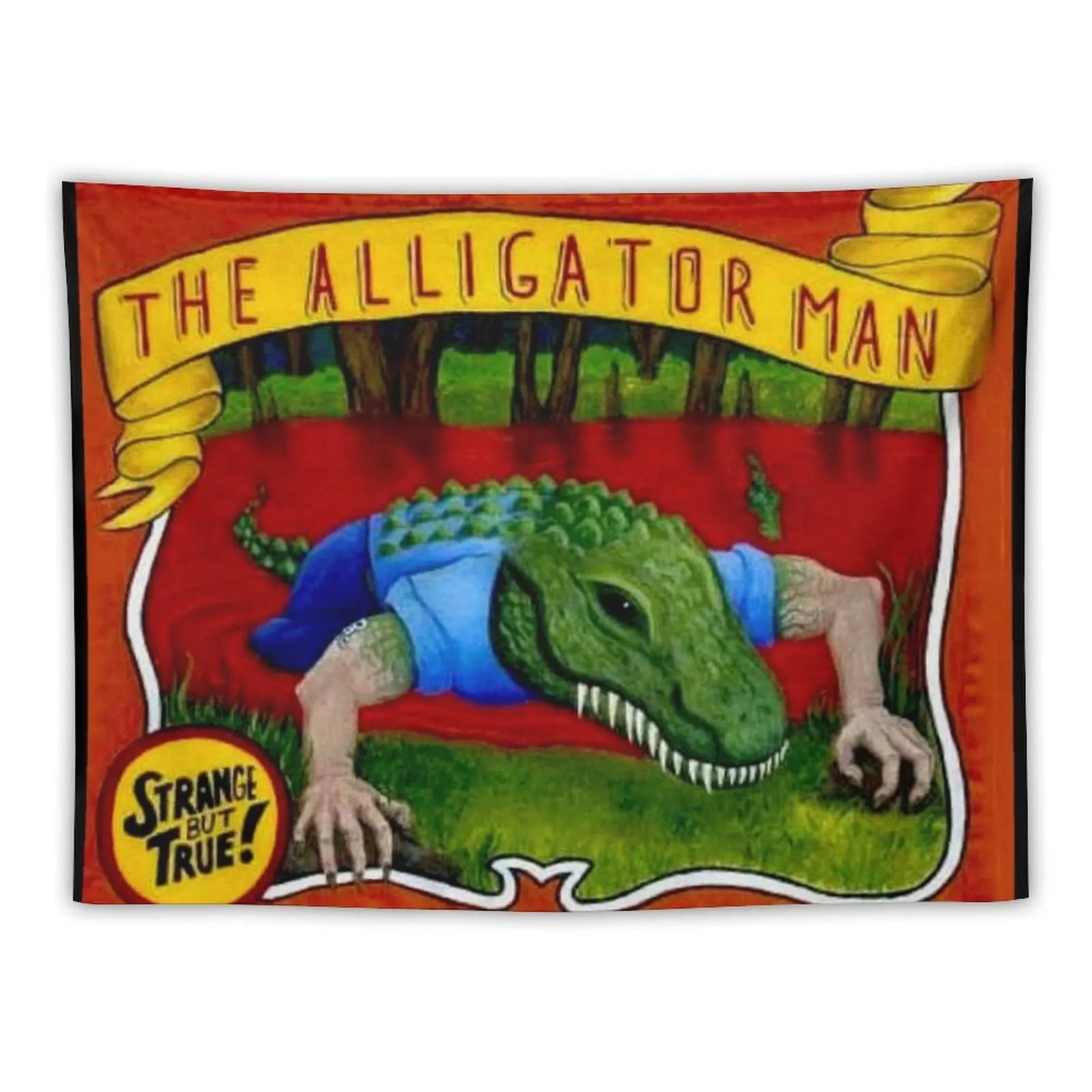 

ALLIGATOR MAN : Vintage Circus Sideshow Advertising Print Tapestry Aesthetic Room Decors Nordic Home Decor Tapestry