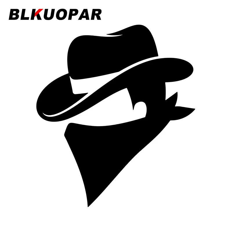 BLKUOPAR Masked Man Robber Thief Assassin mit Hut Autoaufkleber Persönlichkeit kreativer Aufkleber Laptop Kofferraum Windschutzscheibe Autoetikett