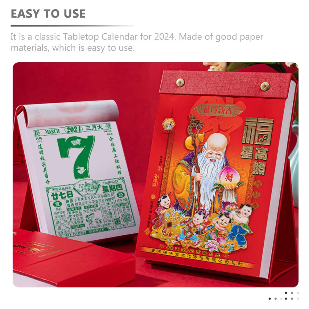 

Daily Use Desk Calendar Paper Material Desktop Decoration Office Classroom Lunar Standing Calendar Home Accessories