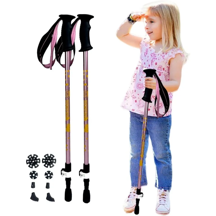 

Hiking Poles 2PCS Todder Collapsible Trekking Poles for Hiking Ski Outdoor Activities Todder Hiking Essentials for Boys and Gir