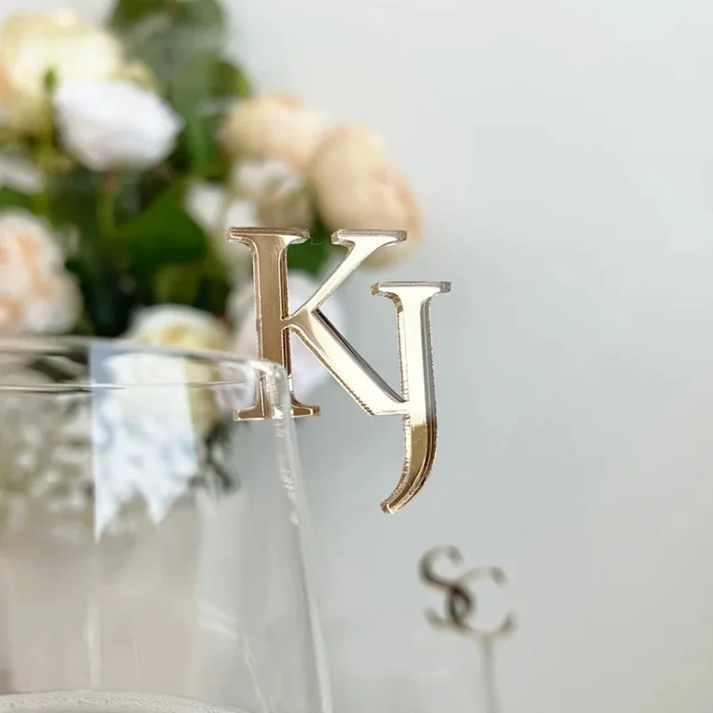 20/100Pcs Personalized Drink Stirrers Drink Tags With Initials Wedding Wine Charm Table Decor Drink Toasting Tags Glass Markers