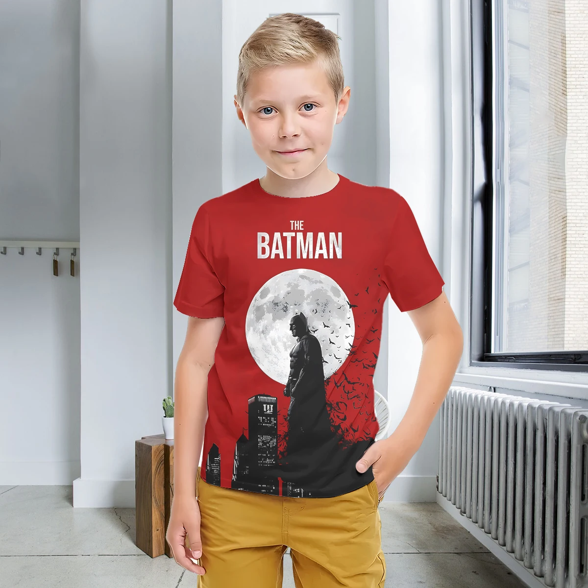 Cool Super Hero 3D Print Baby Clothing 5 to 14 Years Male Outdoor Clothes for Children Boy Girl Child T-Shirt Top-B-B-Batmans