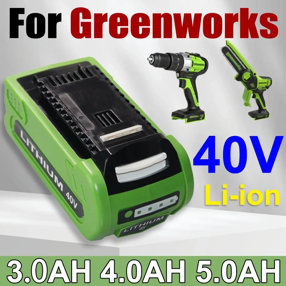 

40V 5000mAh for GreenWorks Replacement Battery 29462 29472 40V 5.0Ah Tools Lithium ion 22272 20292 22332 G-MAX