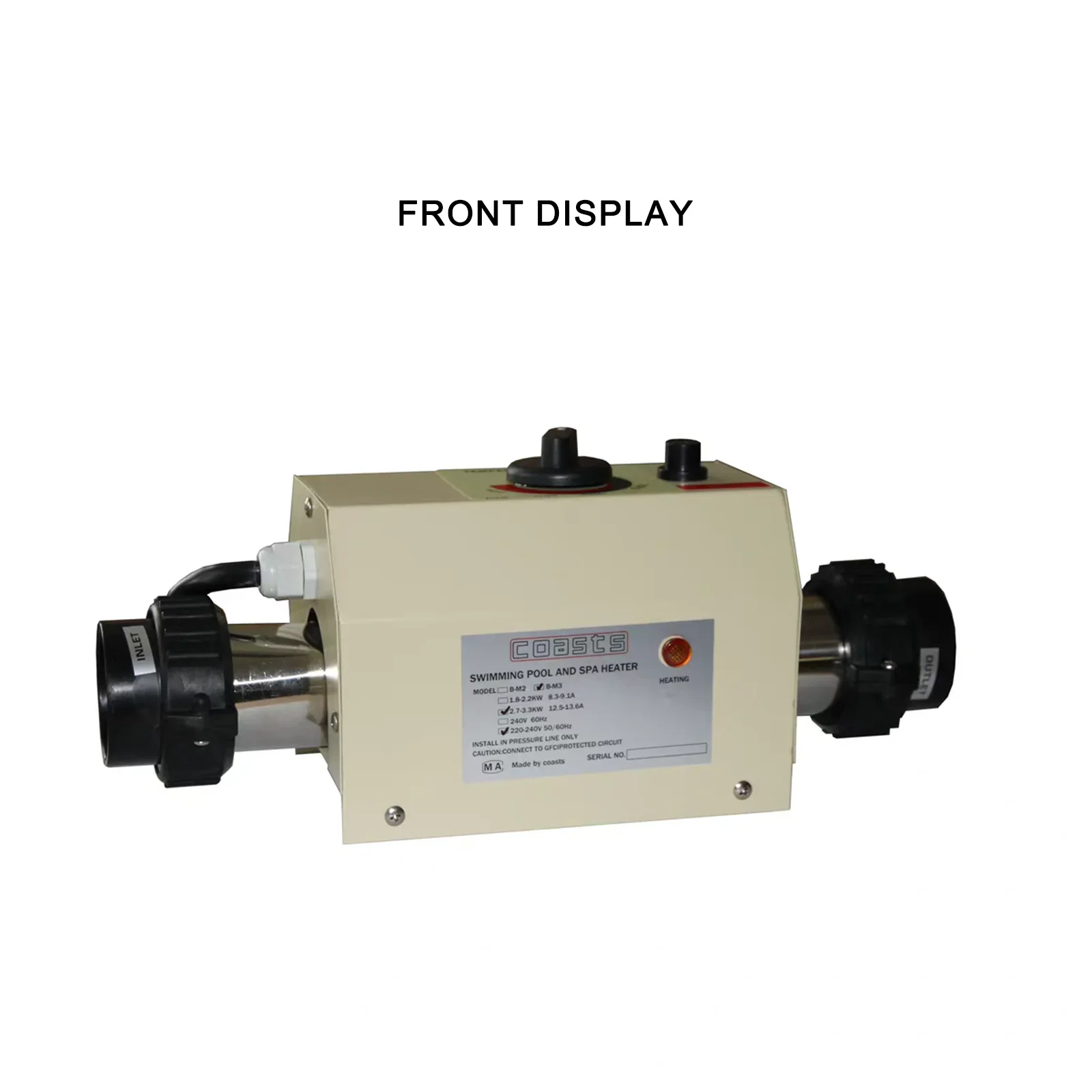 220V 3KW Electric Water Heater Thermostat For Swimming Pool Bathtub SPA Bath For Massage Hot Tub and Jacuzzi