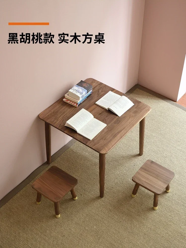 North American black walnut small square table,low coffee table,solid wood ,children's game table,learning