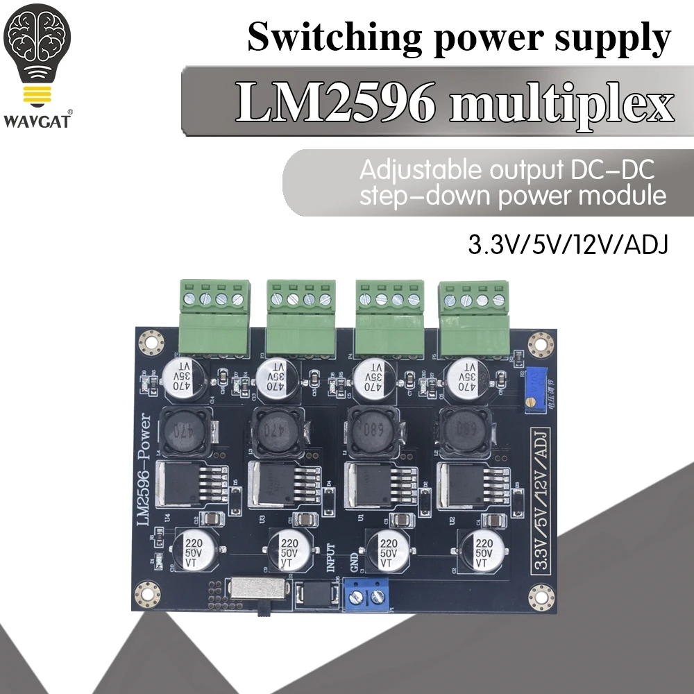 LM2596 Multi Channel Switching Power Supply 3.3V/5V/12V/ADJ Adjustable Voltage Output Power Supply Module