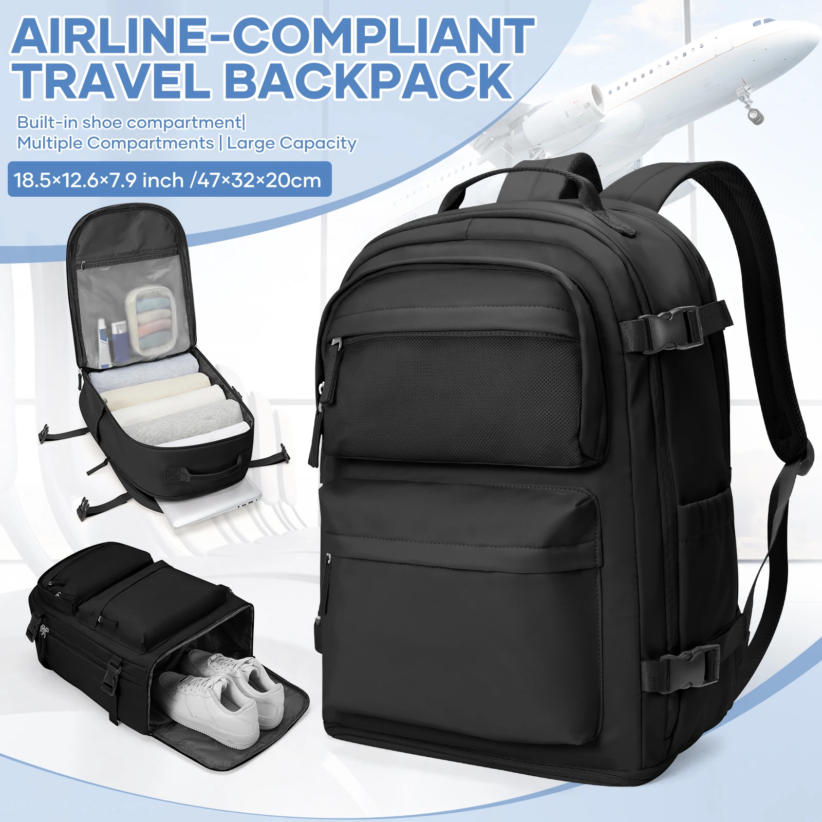 Travel Backpack for Women Men, Lightweight Backpack Carry on Backpack, Casual And Business Backpack for Travel, School, Work