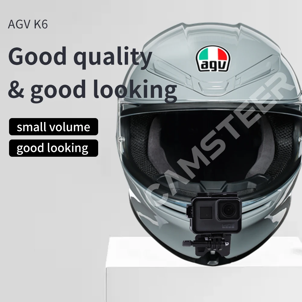 AGV Alumínio Personalizado Capacete Chin Mount, Acessório da câmera para GoPro12, 11, 10, 9, 8, Insta360, X4, X3, Ace Pro, DJI Ação 3, 4, K6