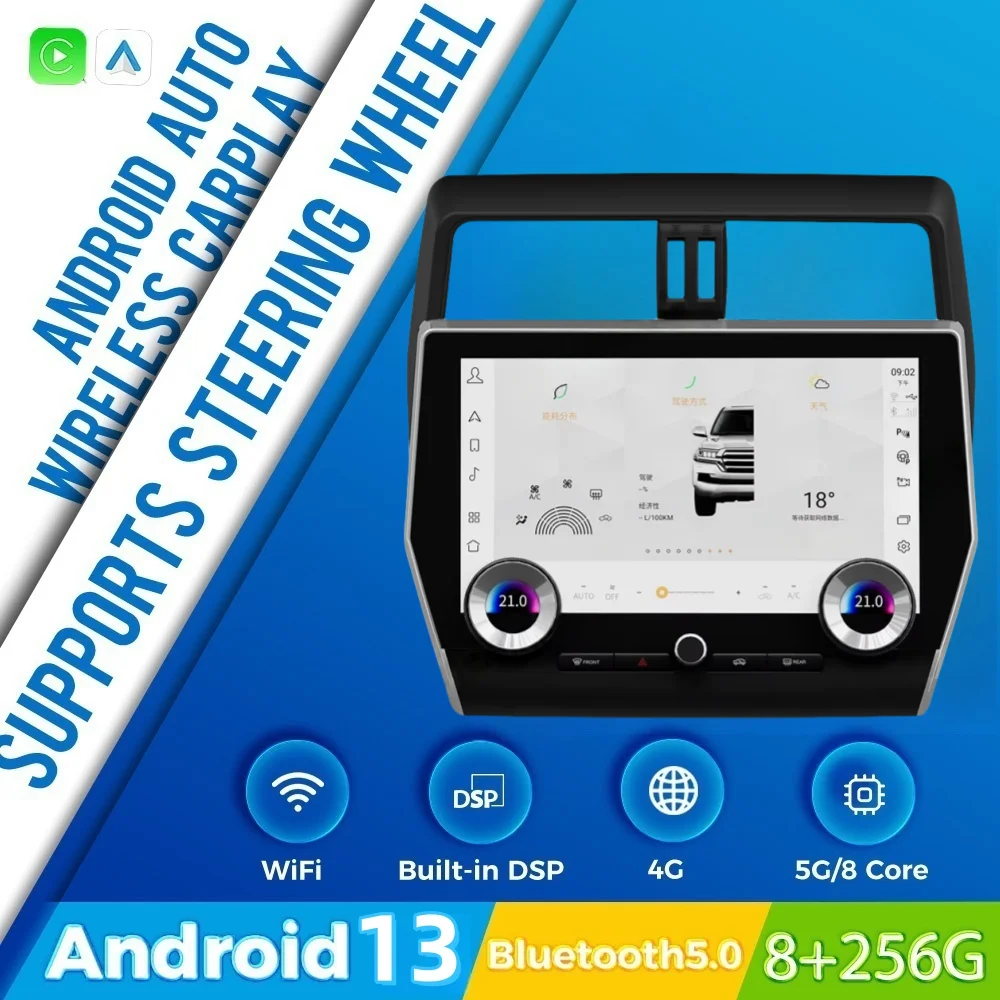 

Car Radio Stereo 11.8" For Toyota Land Cruiser Prado 150 2009 - 2013 Android 13 Multimedia Video Player Navigation stereo GPS