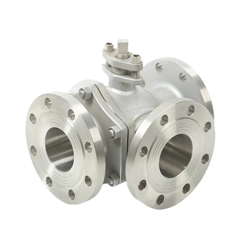 

DN100 304 Stainless Steel 3-way Flanged Ball Valve T/L type Q44F/Q45F-16P 4" Reversing and Shunting Switching Regulating Valve