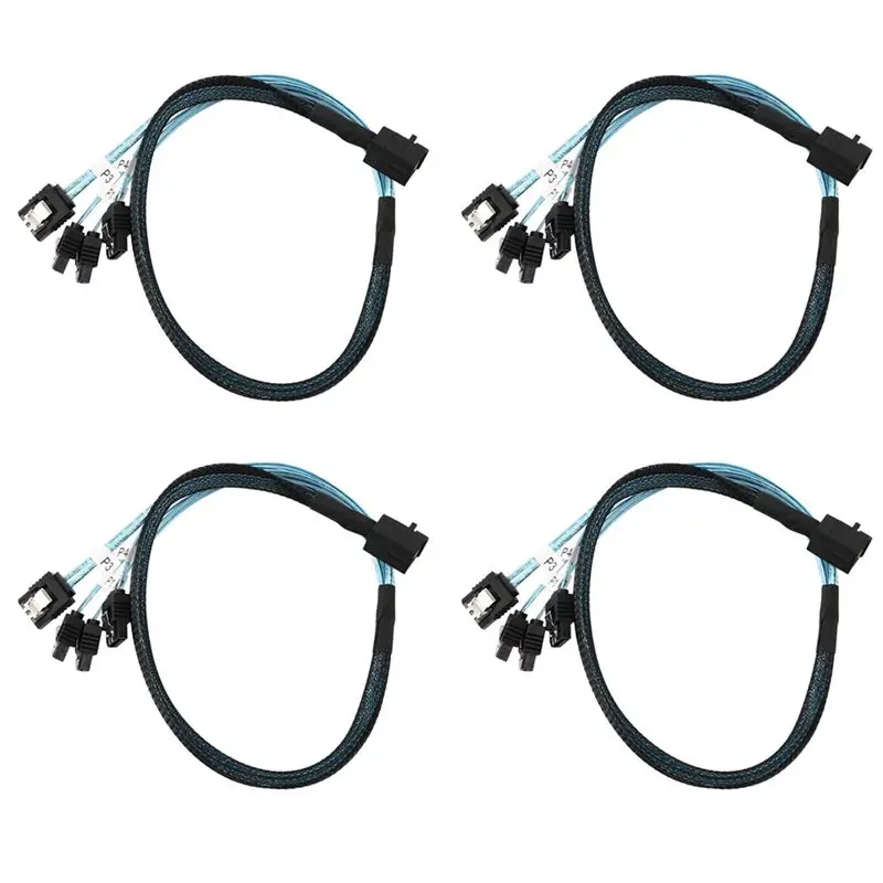 4X Internal Mini SAS To SATA Cable, SFF-8643 To SATA Forward Breakout Compatible With Raid Controller Hard Drive (1.6Ft)