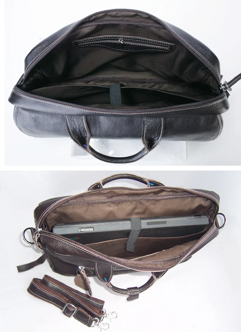Fashion Genuine Leather Men Briefcase 14"Laptop Business Bag Real Leather Male Office Bag Attache case Portfolio Tote Handbag