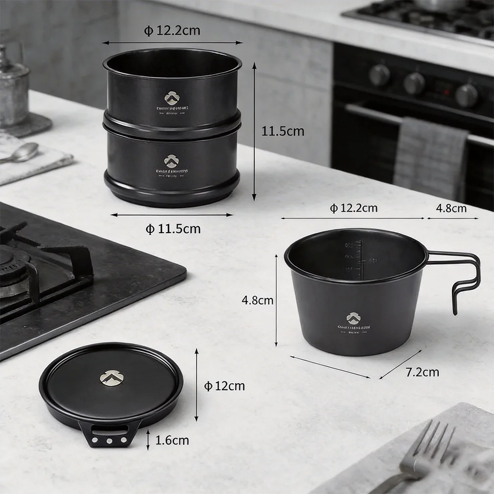BKS362 2pcs BKS369 Camping Steamers - Stainless Steel Stackable Portable Steaming Trays for Outdoor Cooking