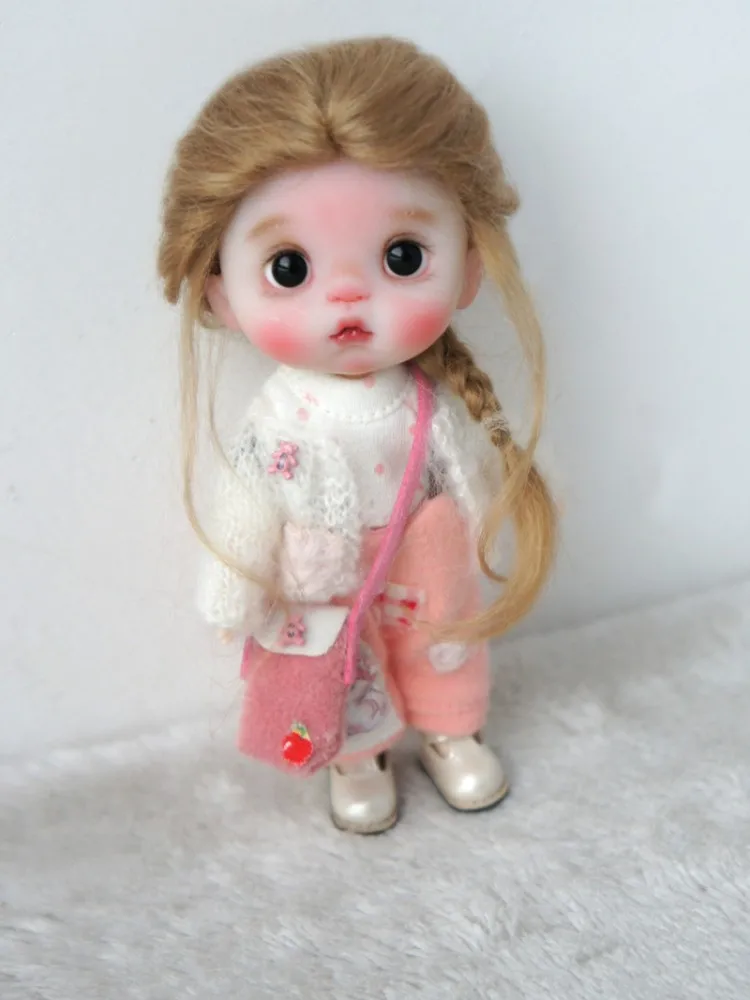 1/6 1/8 OB11 Mohair Doll Wigs  JD709 5-6inch 6-7inch  Long French Single Braids Mohair BJD Hair   Lati Yellow YOSD Accessorie