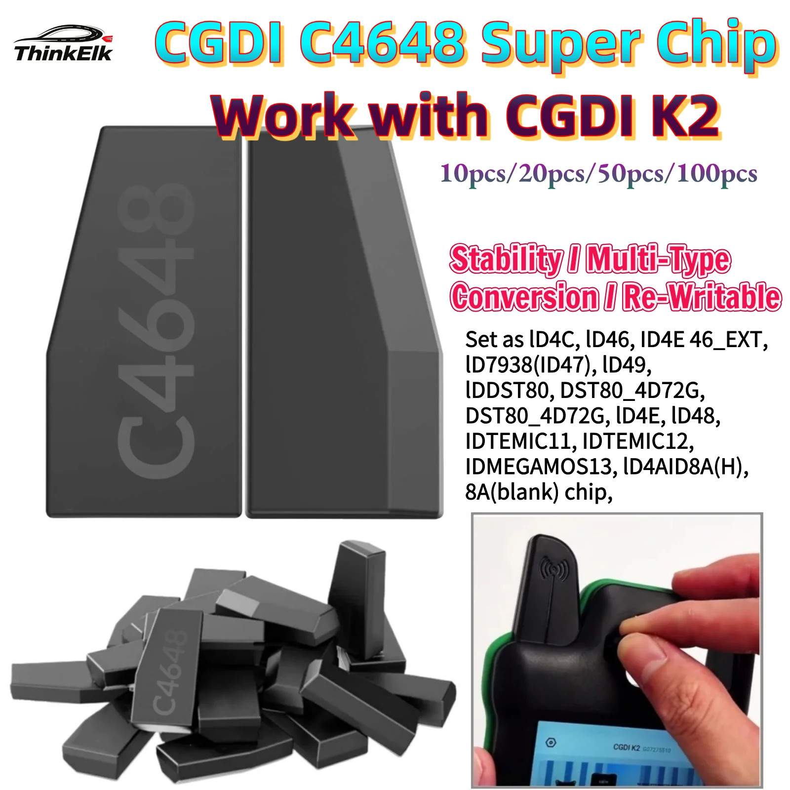 CGDI CG C4648 Super Chip Support CGDI K2 Multi-Type Re-Write Conversion fit lD46 ID4E 46_EXT lD7938(ID47) lDDST8 lD4E lD49 lD48