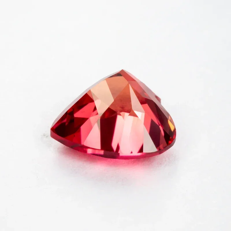 Lab Grown Sapphire Heart Shape Sunset Red Color Gemstone for Charms Jewelry Making DIY Ring Materials Selectable AGL Certificate
